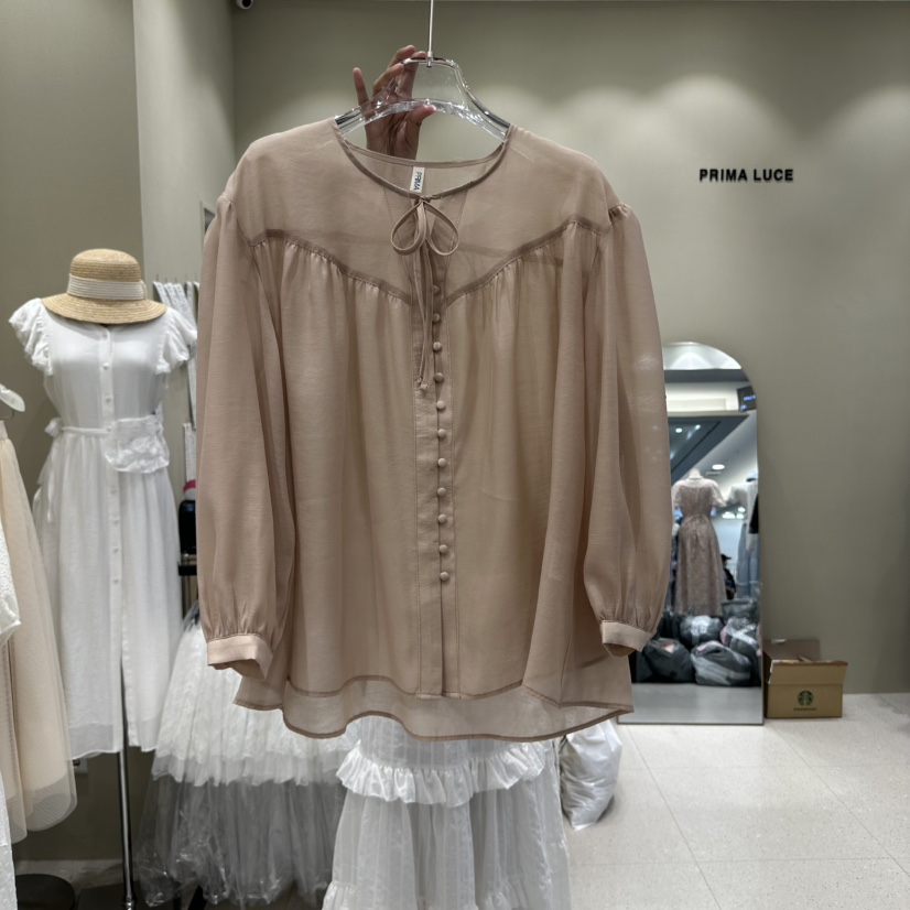 PRIMA LUCE韓國直郵女裝新款時尚25春夏人氣真品襯衫蕾絲衫CHARLOTTE襯衫/蕾絲衫圖色2