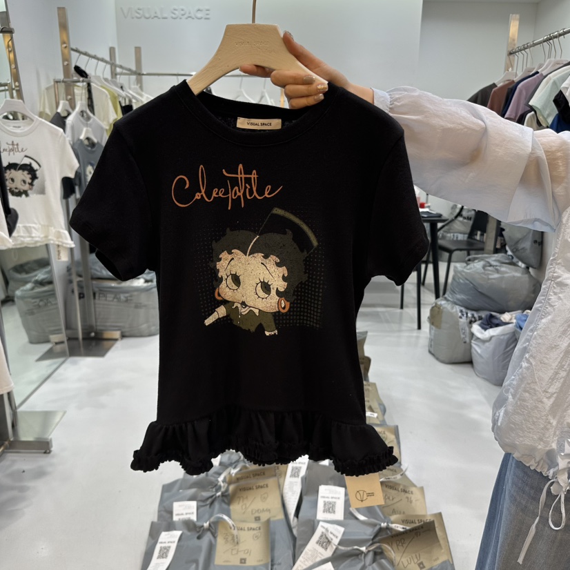 VISUAL SPACE東大門實拍女士新品推薦人氣真品休閑時尚T恤VISUAL SPACET恤圖色3