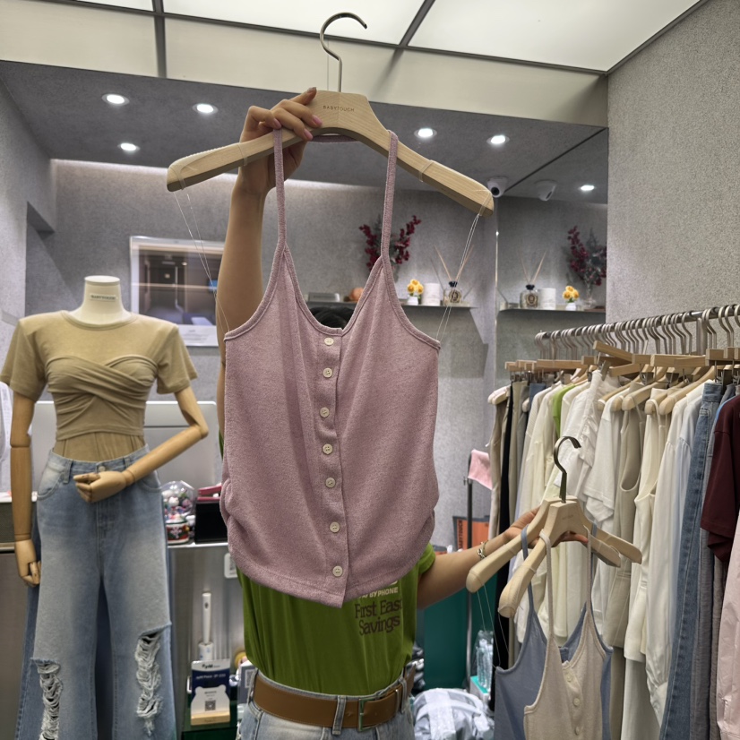 BABYTOUCH東大門直郵女士新品休閑人氣時尚吊帶背心柔軟亞麻BABYTOUCH吊帶/背心圖色2