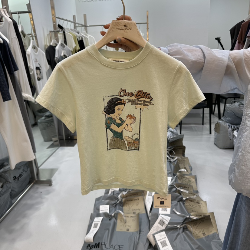 VISUAL SPACE韓國代購女裝新品真品職業休閑推薦熱賣25春夏T恤VISUAL SPACET恤圖色3