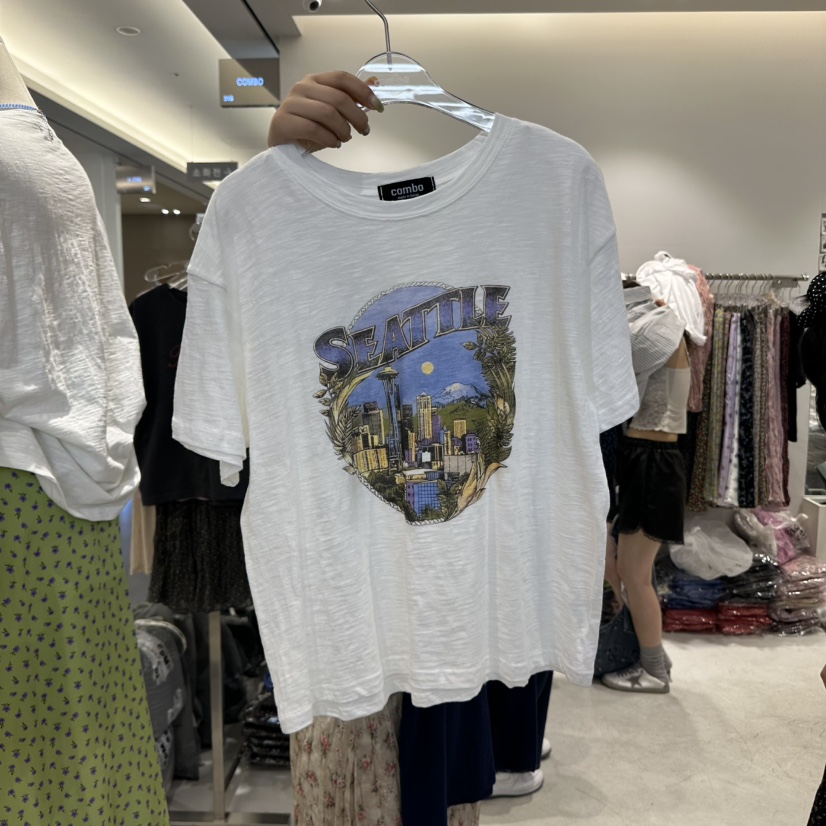 COMBO韓國代購女士新品熱賣時尚25春夏職業休閑人氣真品T恤COM_BOT恤圖色2