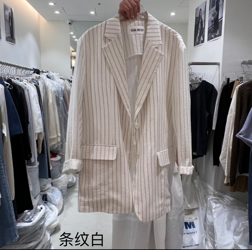 THE REST東大門實拍女士新品推薦熱賣休閑人氣25春夏夾克亞麻THE REST/UNNOEUD夾克圖色2