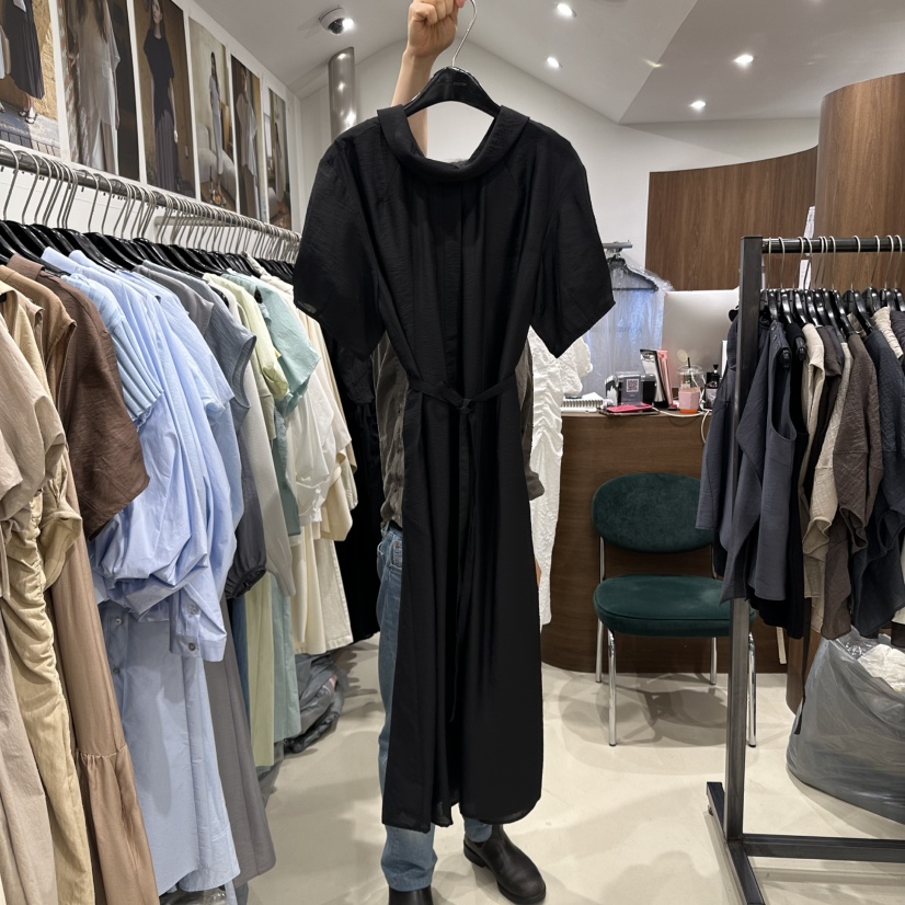 ANDYOUEDITION東大門實拍女士新品25春夏時尚職業連衣裙含腰繩ANDYOUEDITION連衣裙圖色4