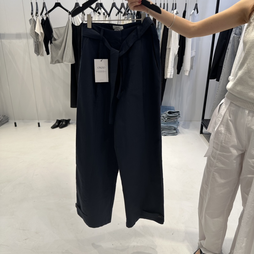 OSOO韓國代購女士新品25春夏真品休閑時尚熱賣休閑褲含腰帶OSOO休閑褲圖色2