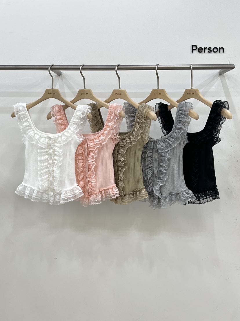 PERSON韓國代購女士新品熱賣時尚休閑25春夏職業襯衫蕾絲衫PERSON襯衫/蕾絲衫