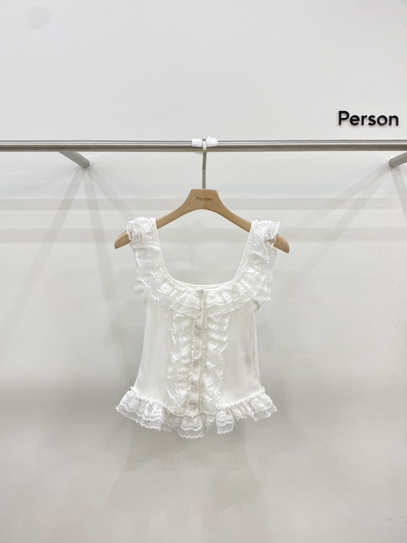 PERSON韓國代購女士新品熱賣時尚休閑25春夏職業襯衫蕾絲衫PERSON襯衫/蕾絲衫