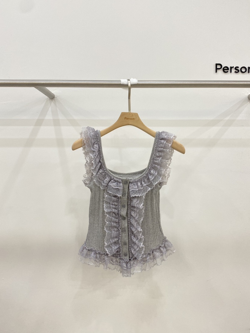 PERSON韓國代購女士新品熱賣時尚休閑25春夏職業襯衫蕾絲衫PERSON襯衫/蕾絲衫圖色2