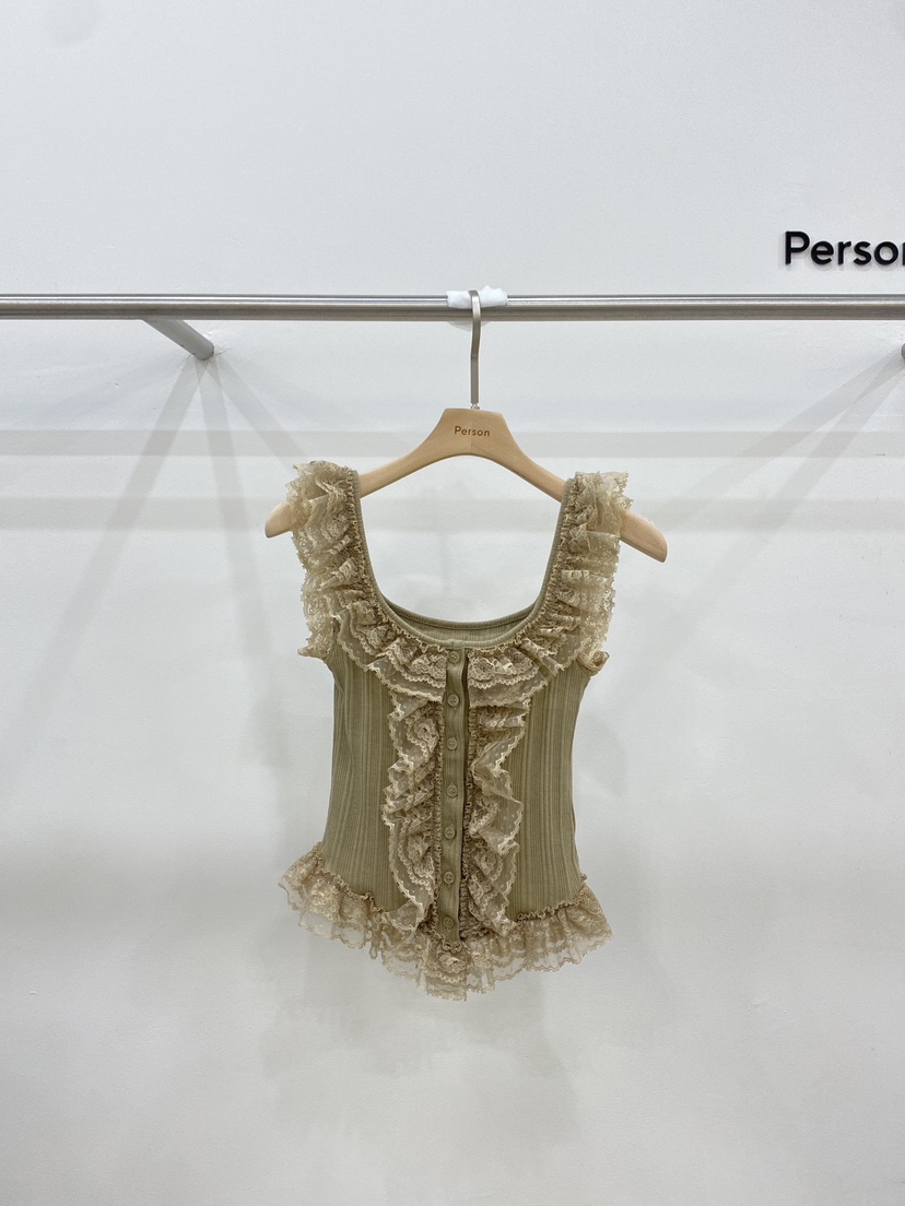 PERSON韓國代購女士新品熱賣時尚休閑25春夏職業襯衫蕾絲衫PERSON襯衫/蕾絲衫圖色3
