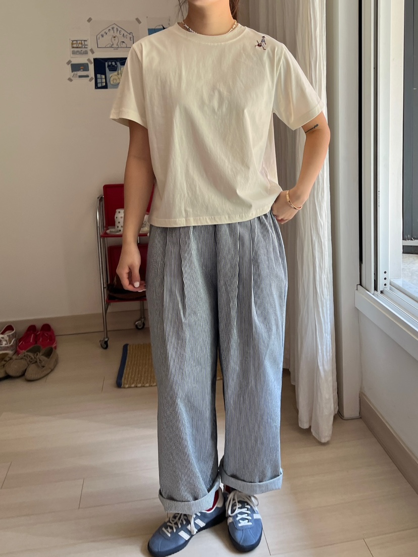 AT NOTE韓國直郵女士新款25春夏人氣推薦職業熱賣真品T恤刺繡AT NOTET恤
