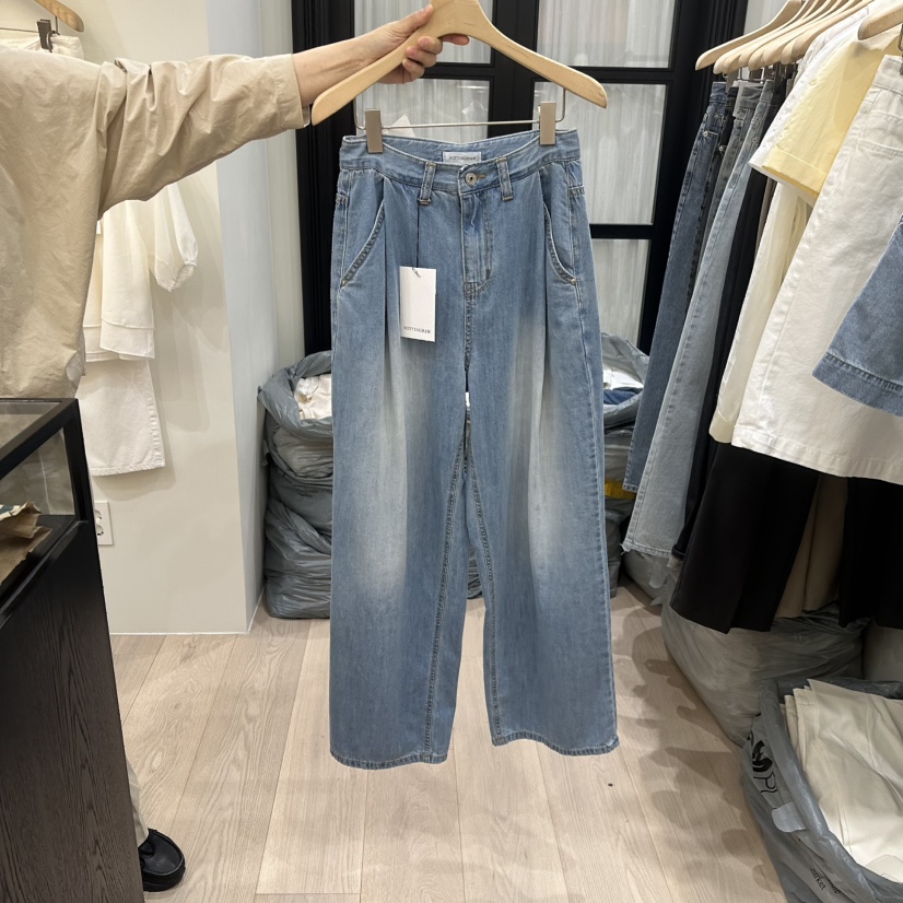 NOTTINGHAM韓國直郵女裝新品真品熱賣推薦人氣休閑25春夏牛仔褲NOTTINGHAM牛仔褲