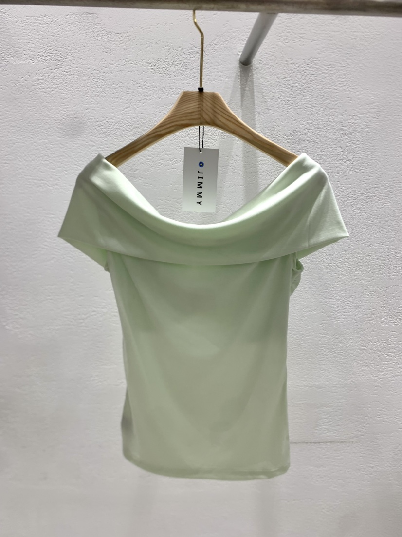 JIMMY韓國㊣直郵東大門代購女裝新品時尚休閑25春夏T恤褶皺JIMMY/REMAKET恤