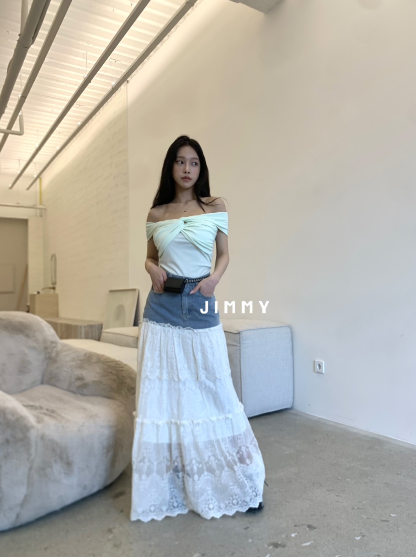 JIMMY韓國㊣直郵東大門代購女裝新品時尚休閑25春夏T恤褶皺JIMMY/REMAKET恤
