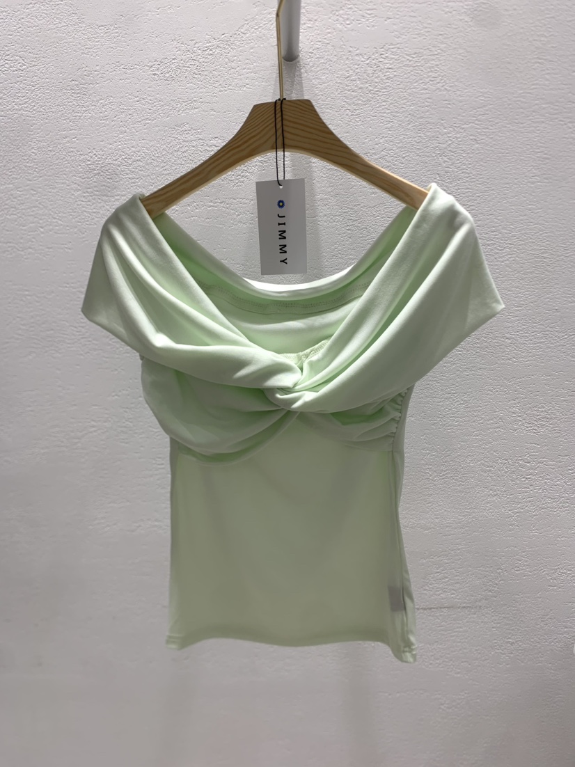 JIMMY韓國㊣直郵東大門代購女裝新品時尚休閑25春夏T恤褶皺JIMMY/REMAKET恤
