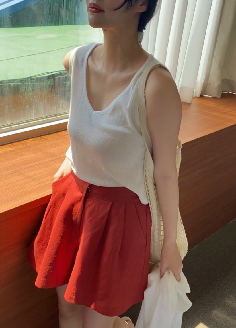 N BROWN韓國直郵㊣東大門實拍女裝新品休閑人氣時尚短褲亞麻N BROWN短褲
