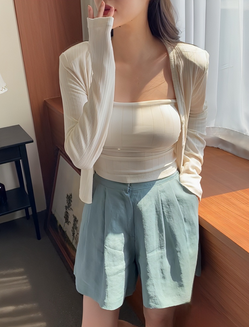N BROWN韓國直郵㊣東大門實拍女裝新品休閑人氣時尚短褲亞麻N BROWN短褲