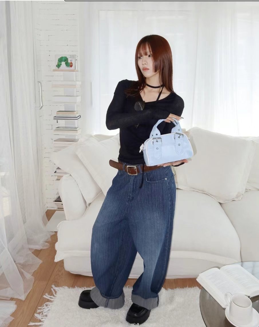 OOT韓國㊣直郵東大門代購女裝新品推薦25春夏牛仔褲不含腰帶OOT牛仔褲