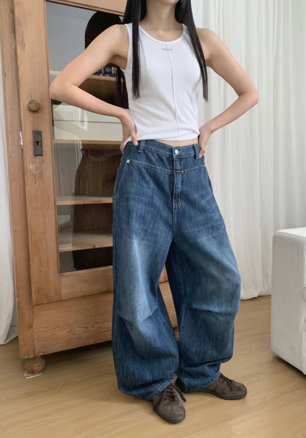 OOT韓國直郵㊣女裝新品熱賣推薦休閑25春夏人氣時尚牛仔褲OOT牛仔褲