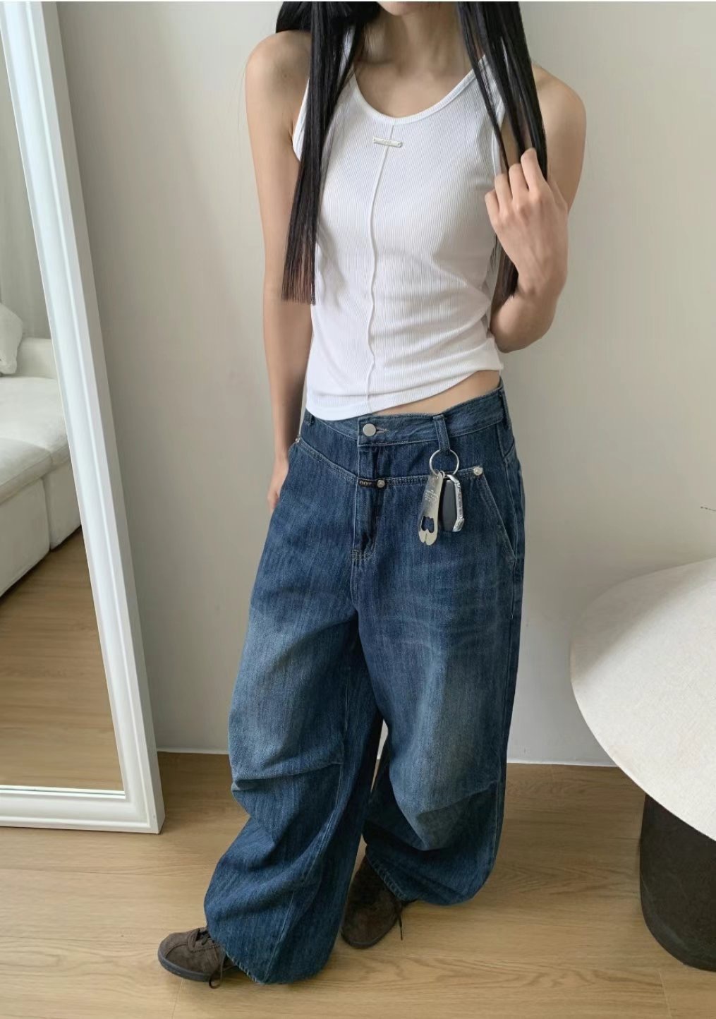 OOT韓國直郵㊣女裝新品熱賣推薦休閑25春夏人氣時尚牛仔褲OOT牛仔褲