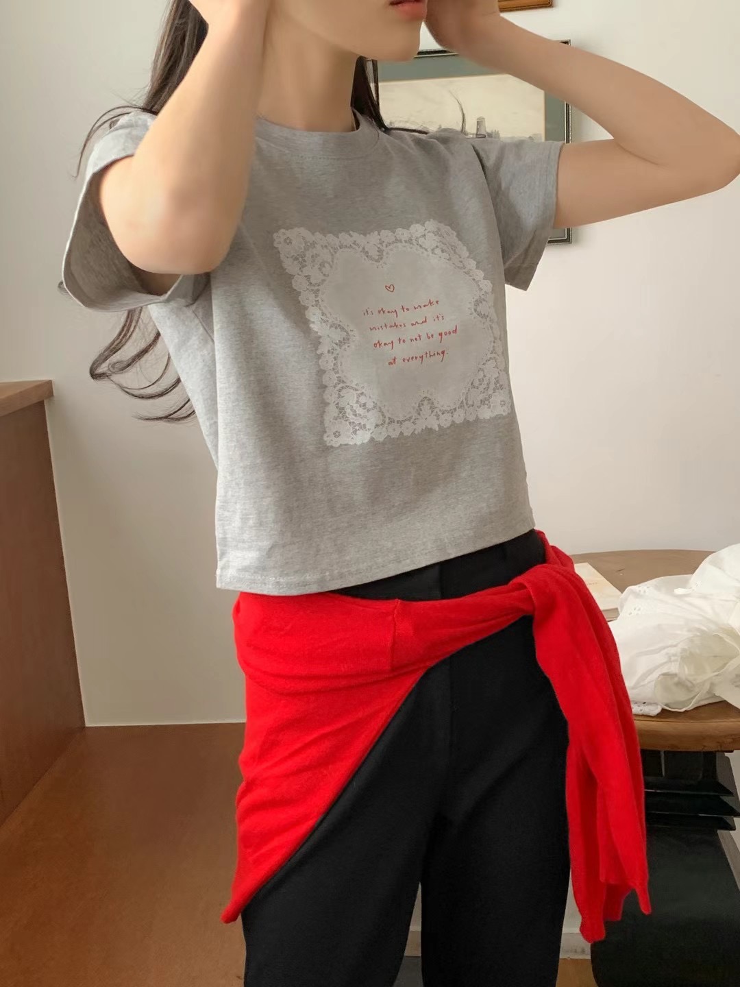 OUIR韓國㊣直郵東大門代購女裝新款25春夏時尚人氣休閑熱賣T恤OUIRT恤圖色2