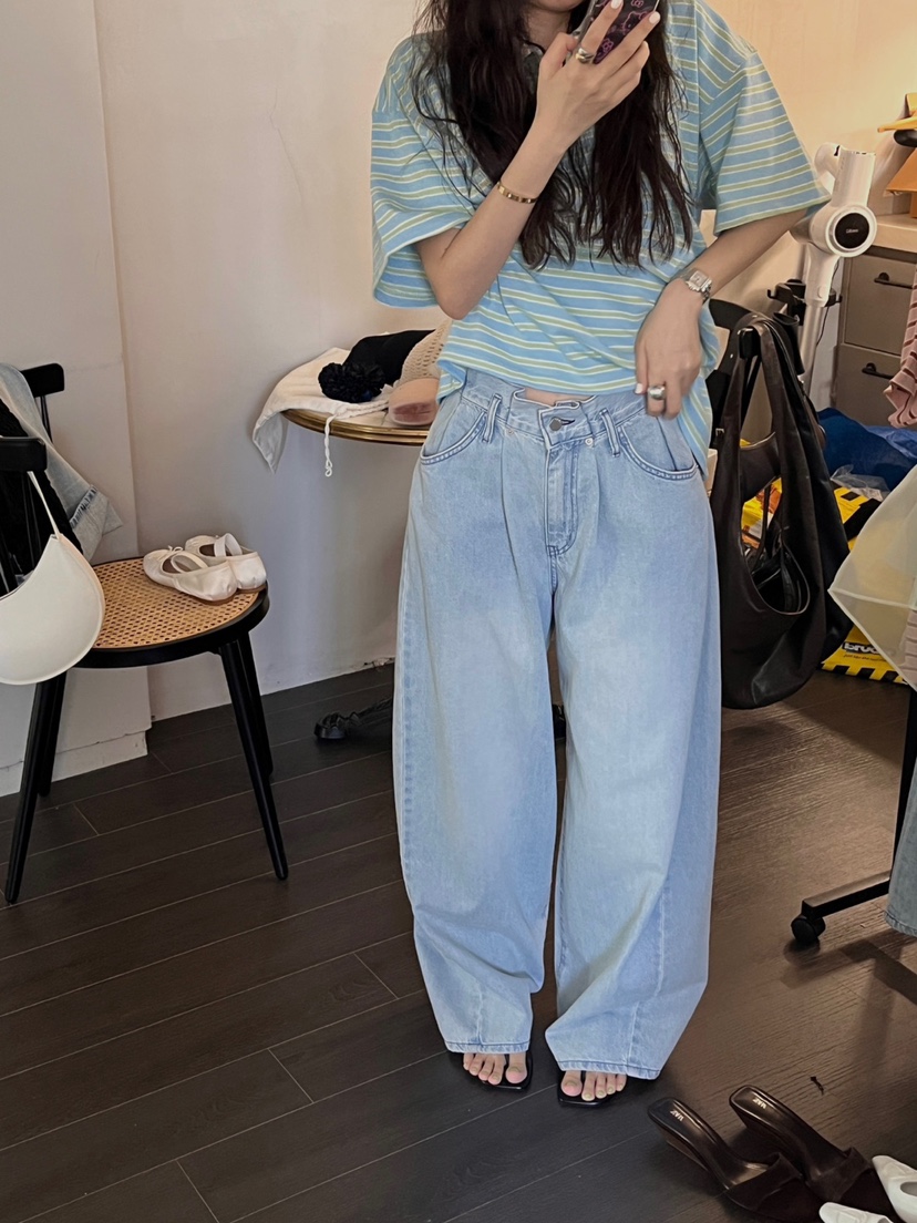 MADE-P韓國直郵㊣女裝新款25春夏推薦時尚熱賣人氣休閑牛仔褲MADE-P牛仔褲