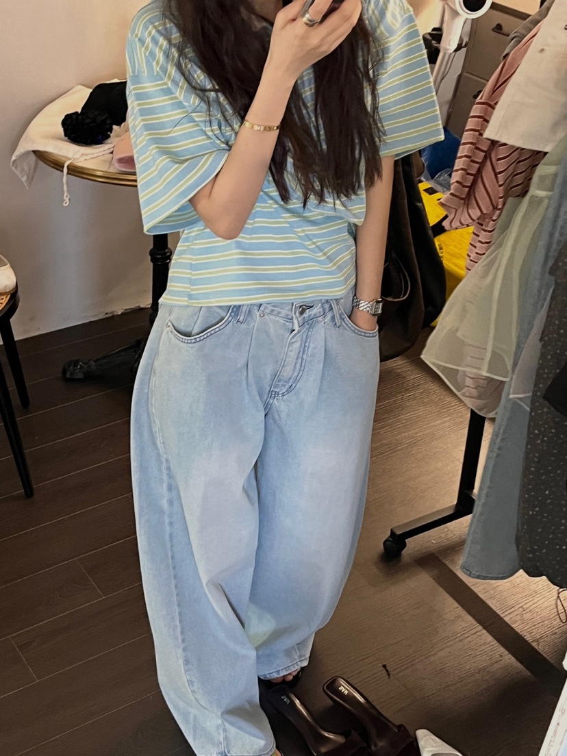 MADE-P韓國直郵㊣女裝新款25春夏推薦時尚熱賣人氣休閑牛仔褲MADE-P牛仔褲