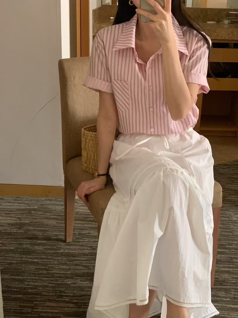 RENOUVEAU直郵韓國代購㊣女裝新品休閑推薦熱賣時尚襯衫蕾絲衫RENOUVEAU襯衫/蕾絲衫