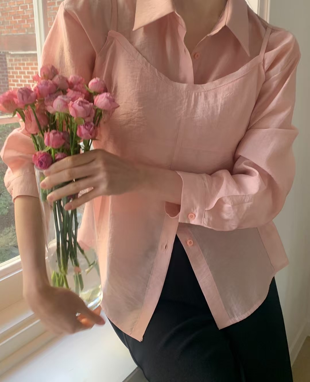 OUIR直郵韓國代購㊣女裝新款人氣25春夏熱賣休閑襯衫蕾絲衫OUIR襯衫/蕾絲衫圖色3