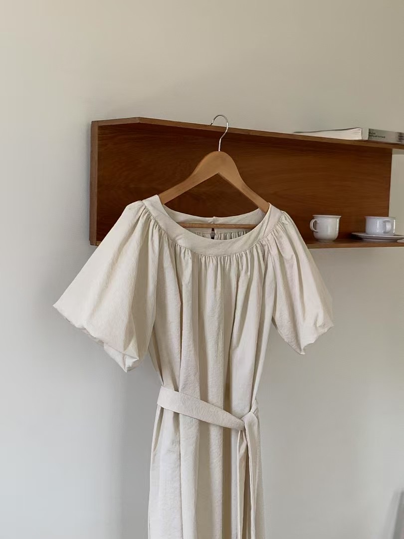 RENOUVEAU直郵韓國代購㊣女裝新品25春夏時尚人氣連衣裙含腰帶RENOUVEAU連衣裙