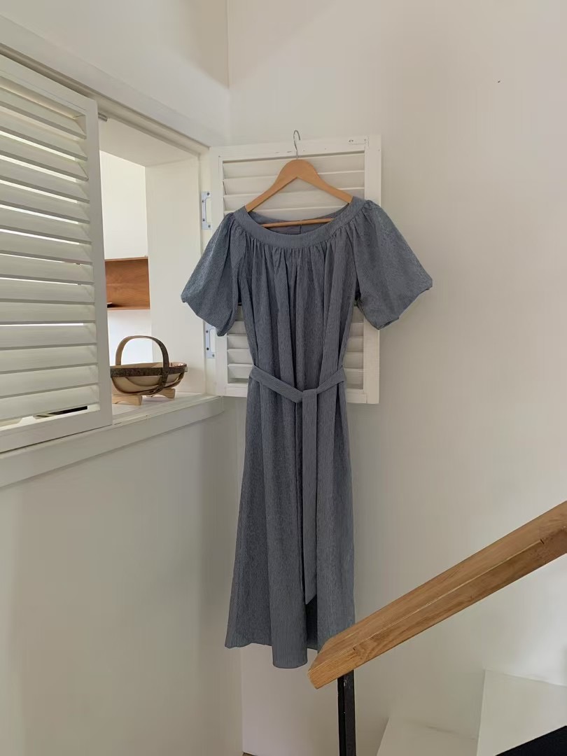 RENOUVEAU直郵韓國代購㊣女裝新品25春夏時尚人氣連衣裙含腰帶RENOUVEAU連衣裙