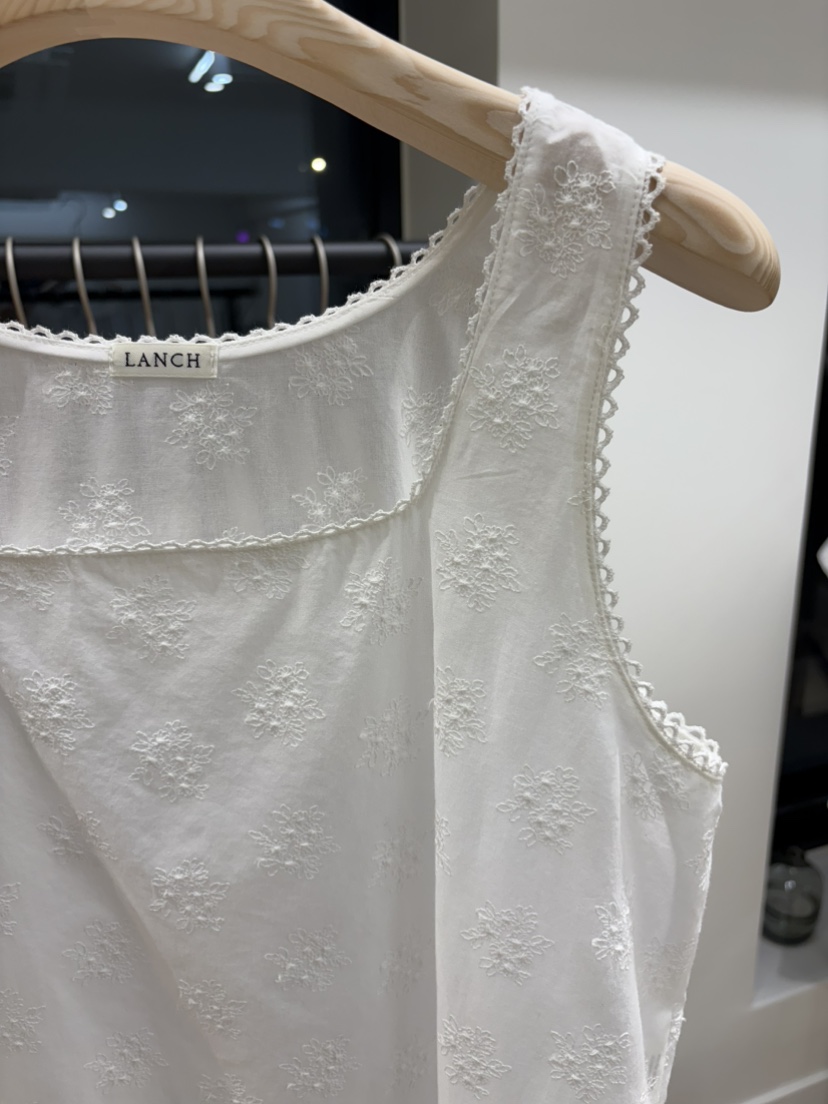 LANCH直郵韓國代購㊣女裝新品25春夏熱賣人氣連衣裙刺繡蕾絲LANCH連衣裙