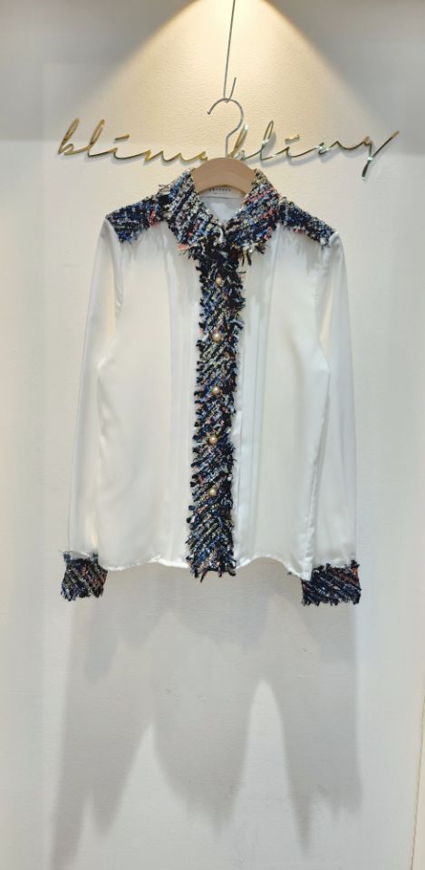 BLING BLING-S韓國直郵㊣女裝新品25春夏時尚推薦襯衫蕾絲衫BLING BLING-S襯衫/蕾絲衫