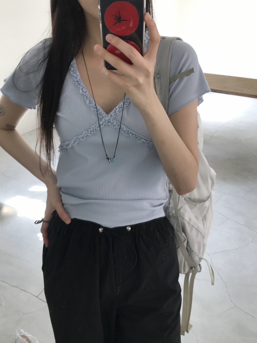 ESCHER韓國直郵㊣東大門實拍女裝新品休閑25春夏推薦人氣T恤ESCHERT恤