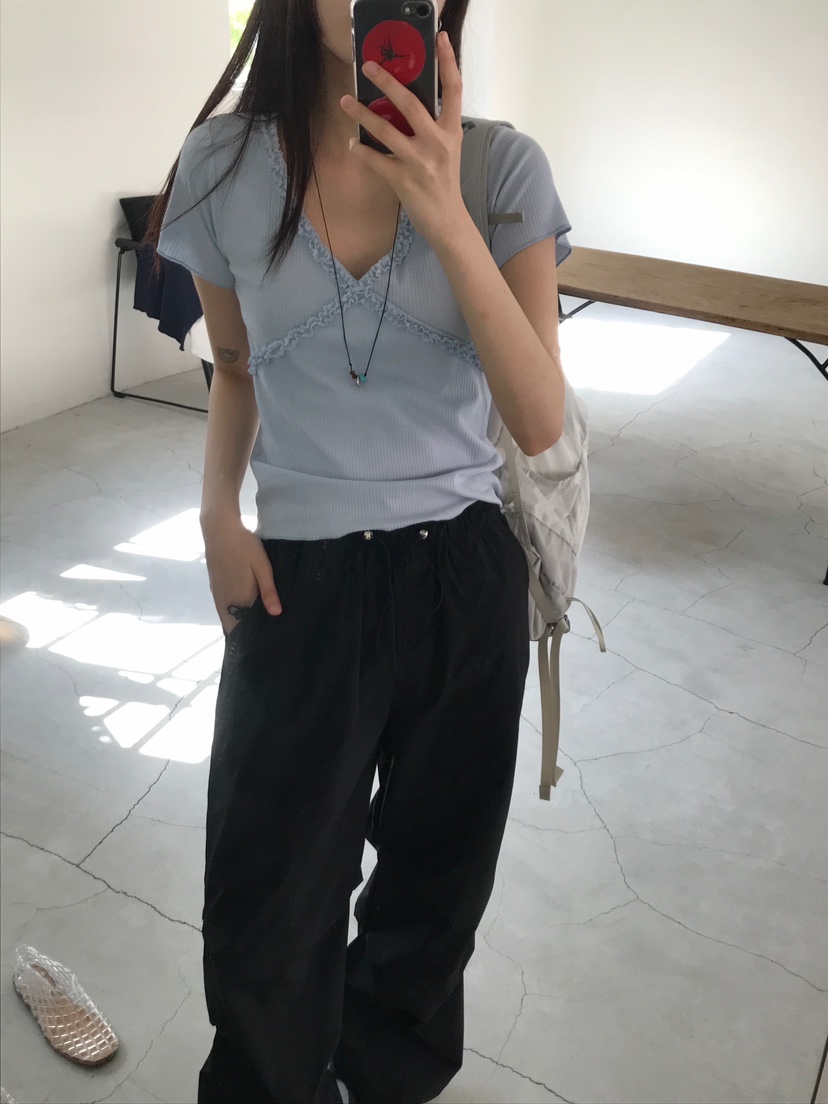 ESCHER韓國直郵㊣東大門實拍女裝新品休閑25春夏推薦人氣T恤ESCHERT恤