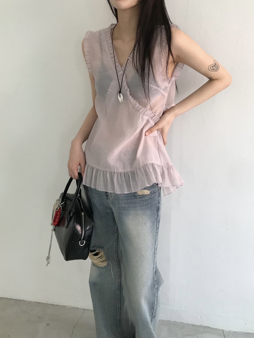 ESCHER韓國㊣直郵東大門代購女裝新品熱賣25春夏休閑吊帶背心ESCHER吊帶/背心