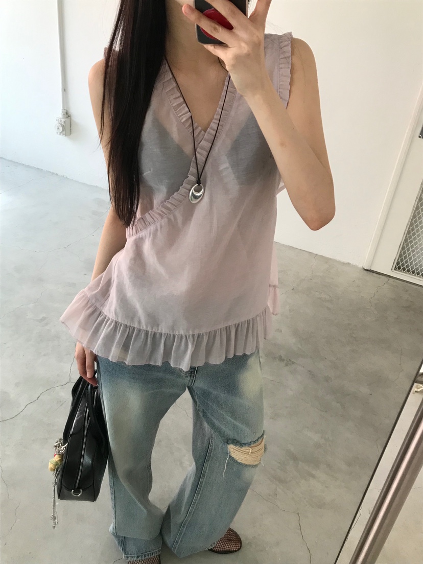 ESCHER韓國㊣直郵東大門代購女裝新品熱賣25春夏休閑吊帶背心ESCHER吊帶/背心
