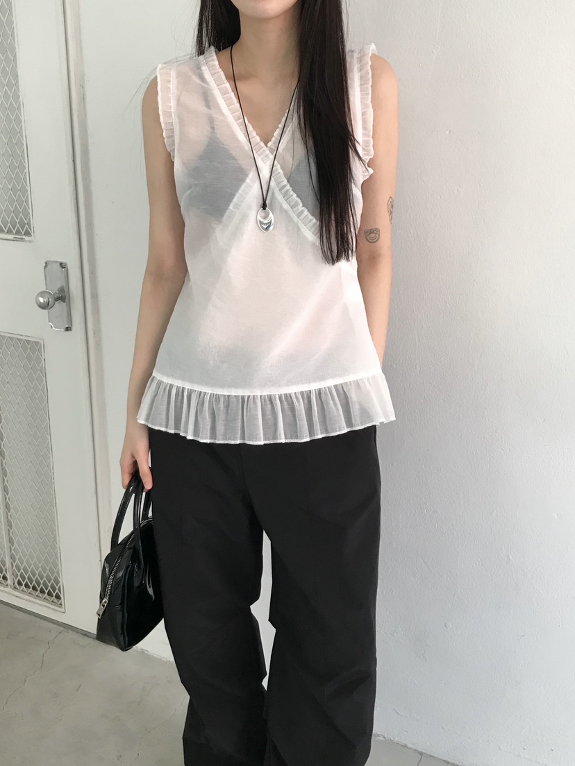 ESCHER韓國㊣直郵東大門代購女裝新品熱賣25春夏休閑吊帶背心ESCHER吊帶/背心