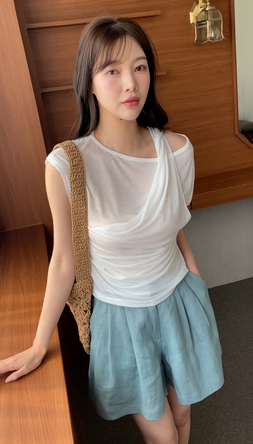 N BROWN韓國㊣直郵東大門代購女裝新品推薦熱賣25春夏T恤天絲N BROWNT恤