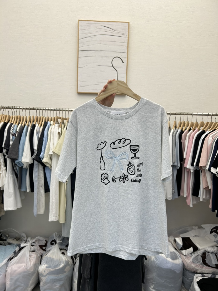 MILK TEA直郵韓國代購㊣女裝新款推薦休閑人氣熱賣時尚T恤RE:FRESHT恤圖色2