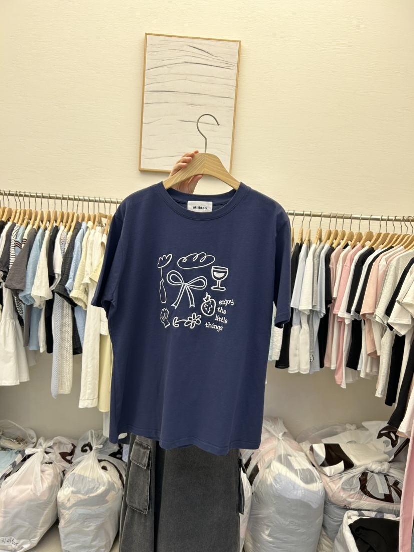 MILK TEA直郵韓國代購㊣女裝新款推薦休閑人氣熱賣時尚T恤RE:FRESHT恤圖色3