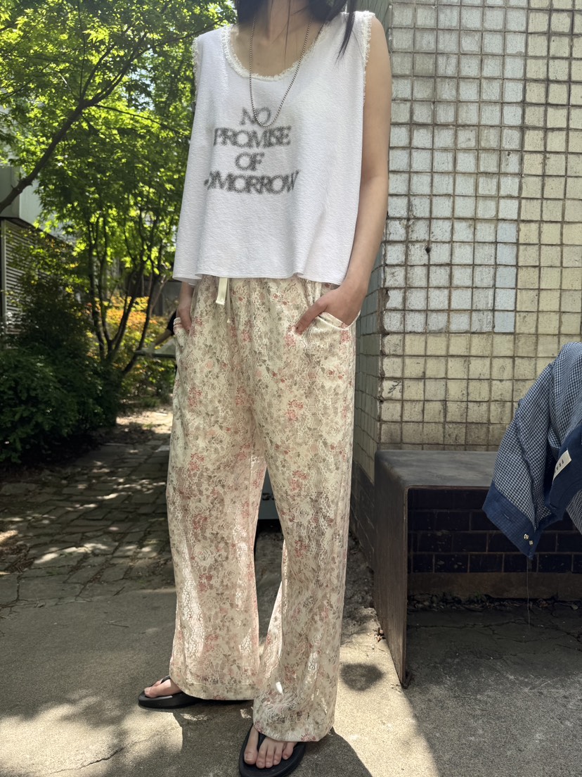 FRANC—L韓國直郵㊣女裝新款熱賣時尚休閑25春夏休閑褲蕾絲FRANC休閑褲