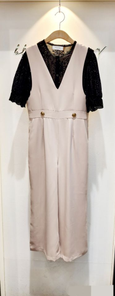 RICO韓國㊣直郵東大門代購女裝新品熱賣時尚25春夏背帶褲紐扣bling bling/RICO背帶褲