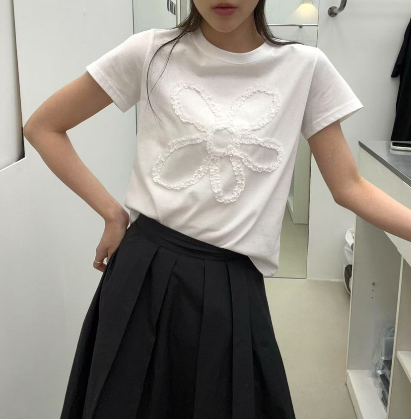 JMIND直郵韓國代購㊣女裝新款時尚推薦休閑人氣25春夏T恤刺繡JMINDT恤