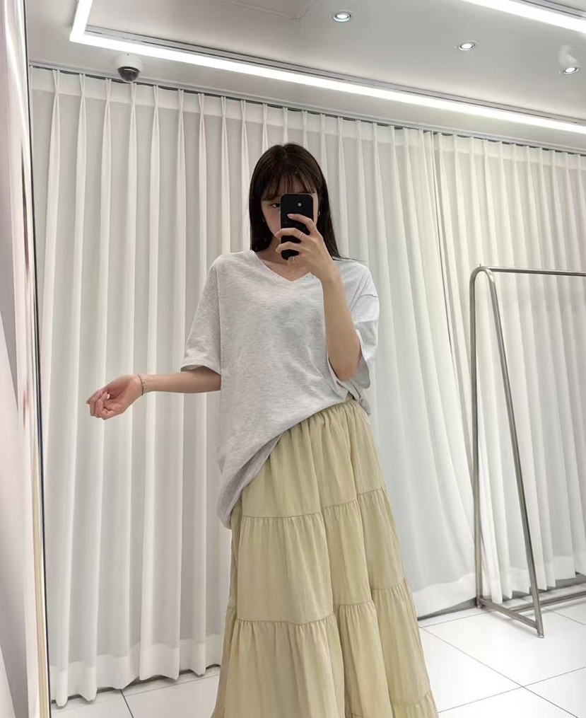 JMIND韓國㊣直郵東大門代購女裝新品熱賣25春夏推薦休閑T恤V領JMINDT恤