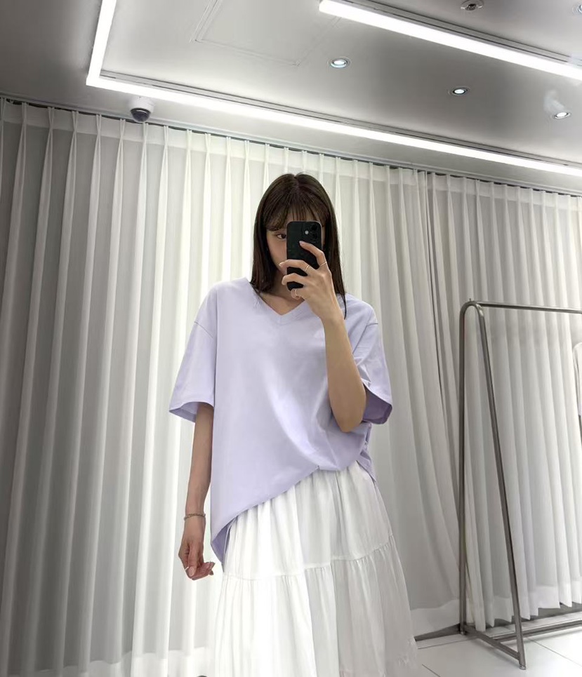JMIND韓國㊣直郵東大門代購女裝新品熱賣25春夏推薦休閑T恤V領JMINDT恤