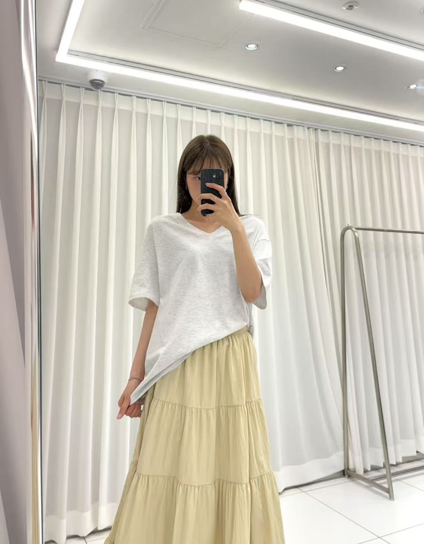 JMIND韓國㊣直郵東大門代購女裝新品熱賣25春夏推薦休閑T恤V領JMINDT恤圖色2
