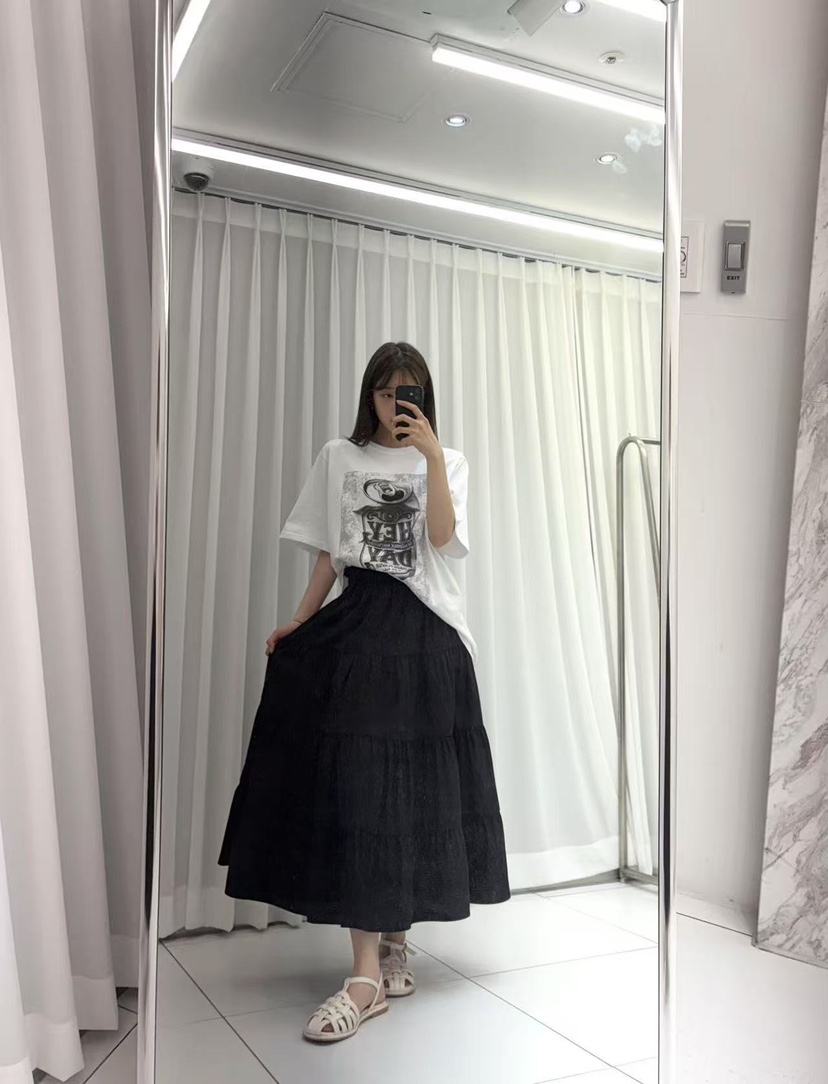 JMIND韓國直郵㊣東大門實拍女裝新款人氣時尚休閑熱賣長裙褶皺JMIND長裙圖色3