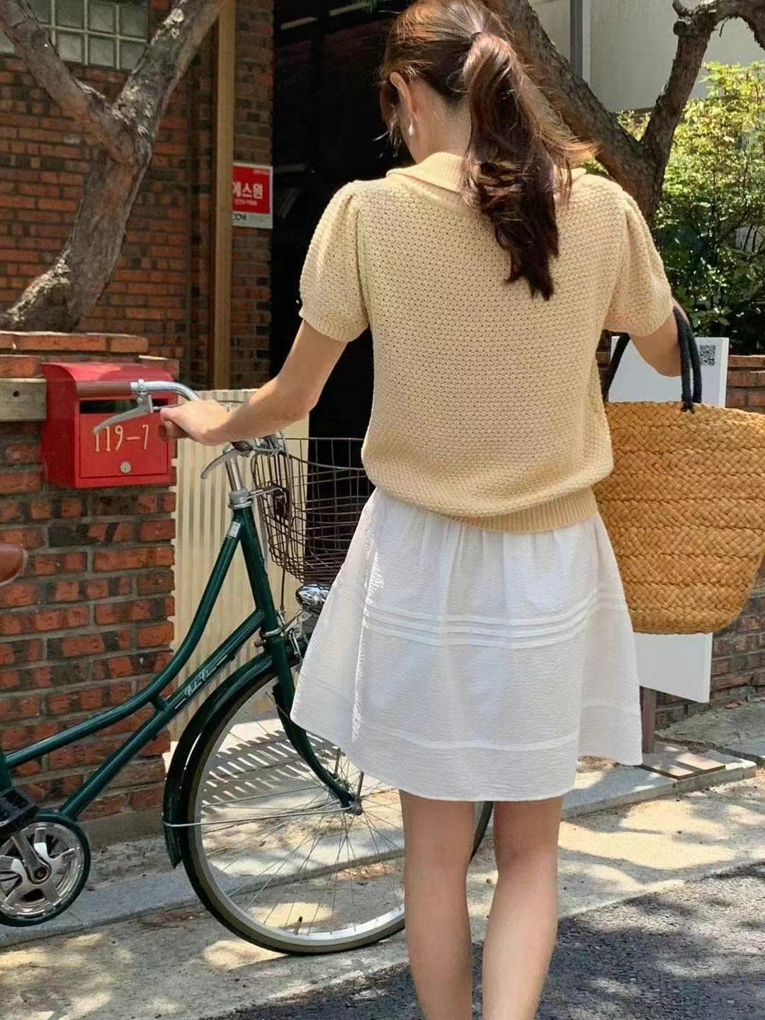 AREING直郵韓國代購㊣女裝新款時尚人氣休閑推薦25春夏針織衫AREING針織衫