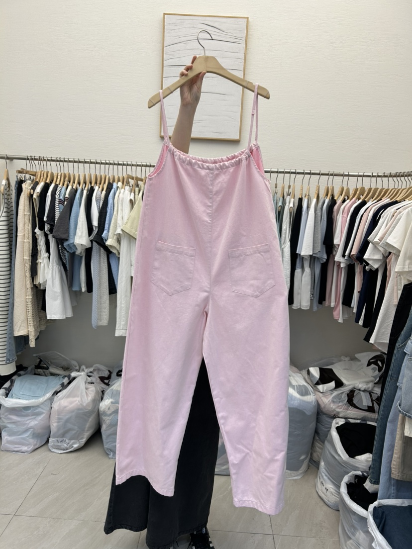 MILK TEA韓國直郵㊣女裝新品休閑25春夏時尚背帶褲不含內搭RE:FRESH背帶褲