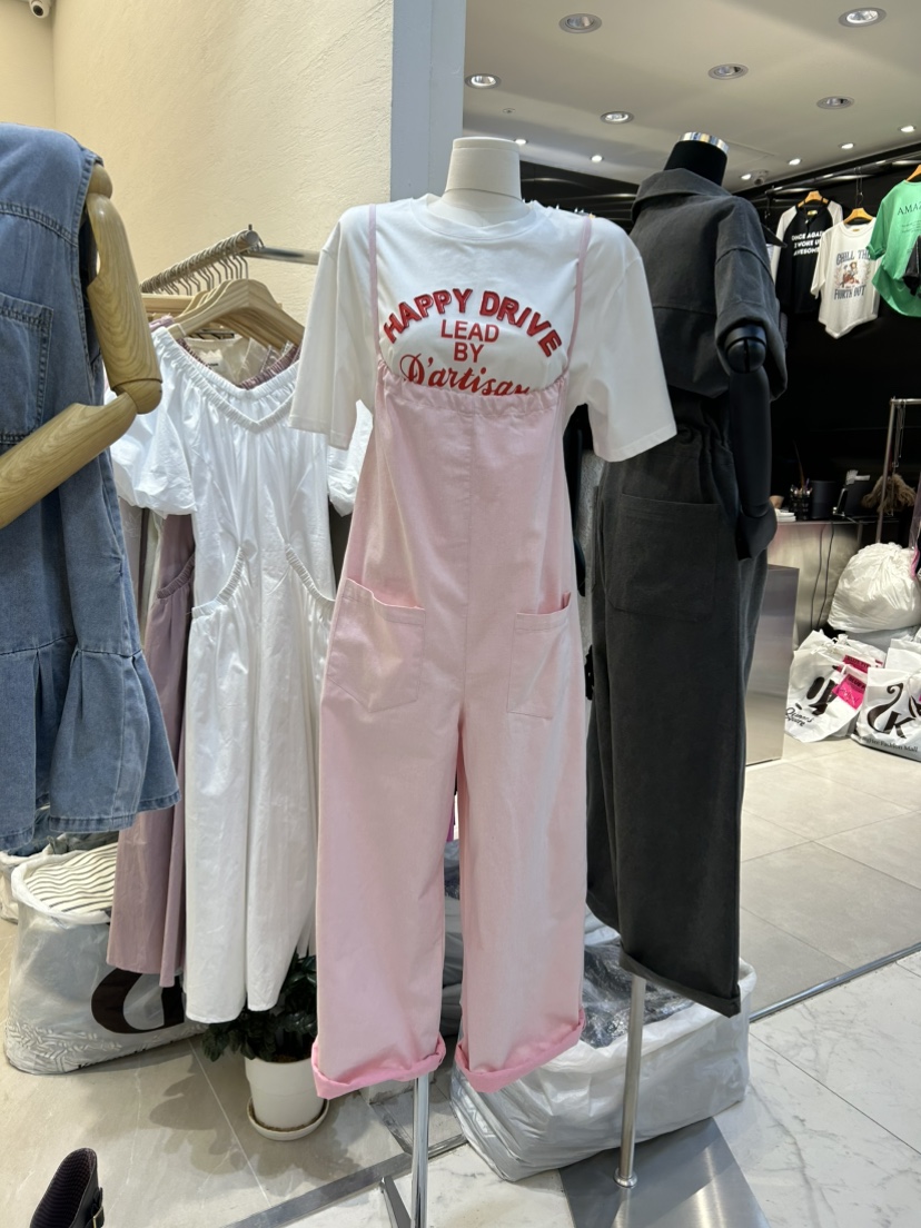 MILK TEA韓國直郵㊣女裝新品休閑25春夏時尚背帶褲不含內搭RE:FRESH背帶褲圖色2