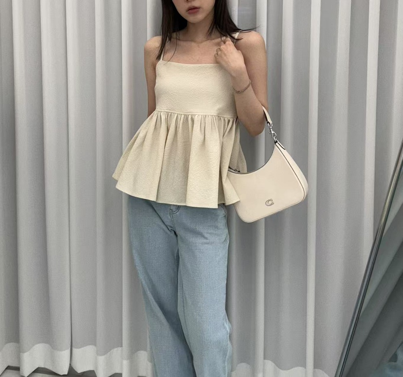 JMIND直郵韓國代購㊣女裝新款熱賣時尚人氣休閑吊帶背心荷葉邊JMIND吊帶/背心